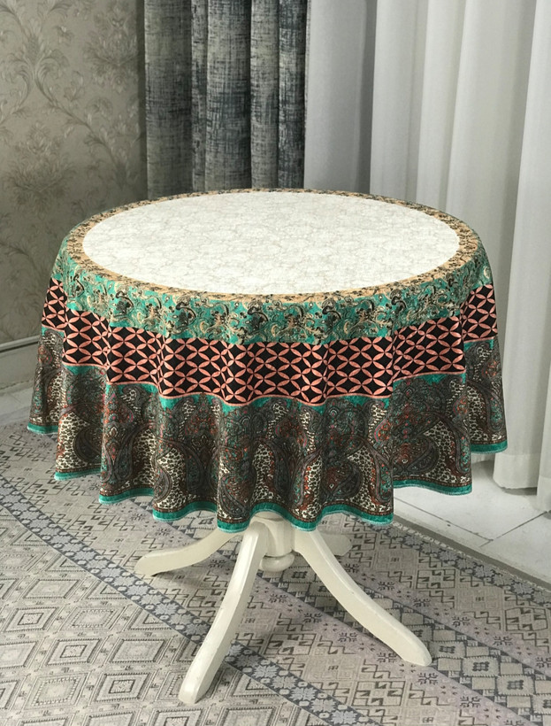رومیزی گرد طرح شطرنجی 2