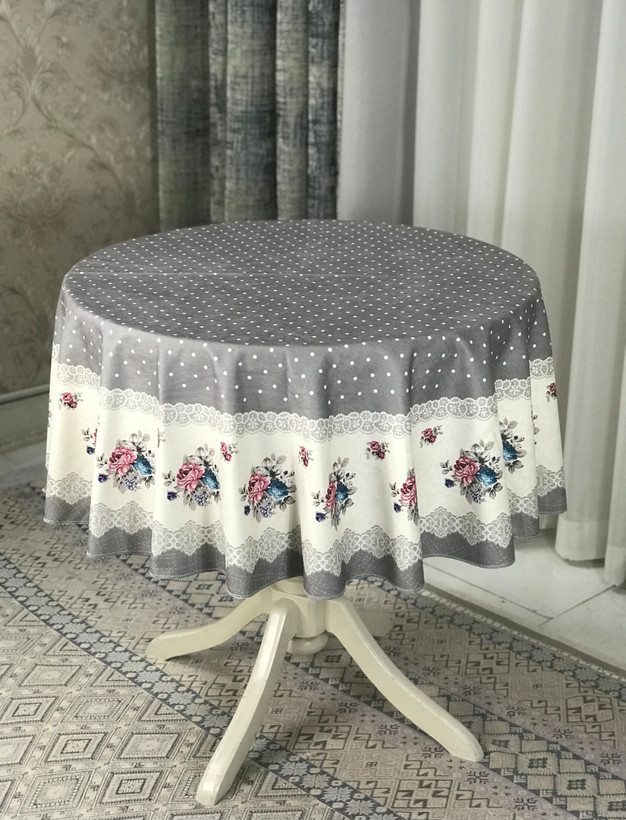رومیزی گرد طرح شکوفه