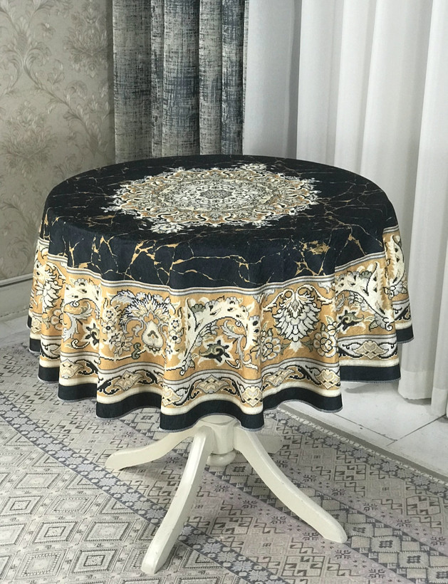 رومیزی گرد طرح رگه