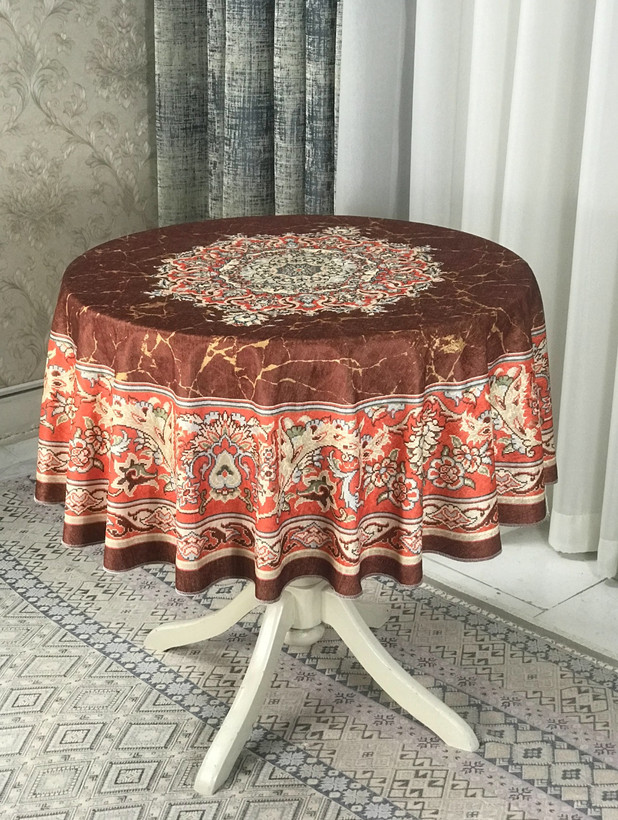 رومیزی گرد طرح رگه