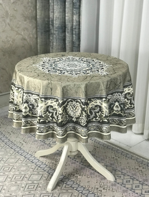 رومیزی گرد طرح رگه