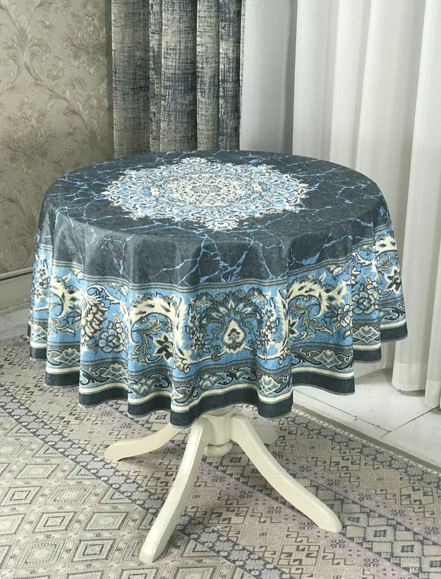 رومیزی گرد طرح رگه