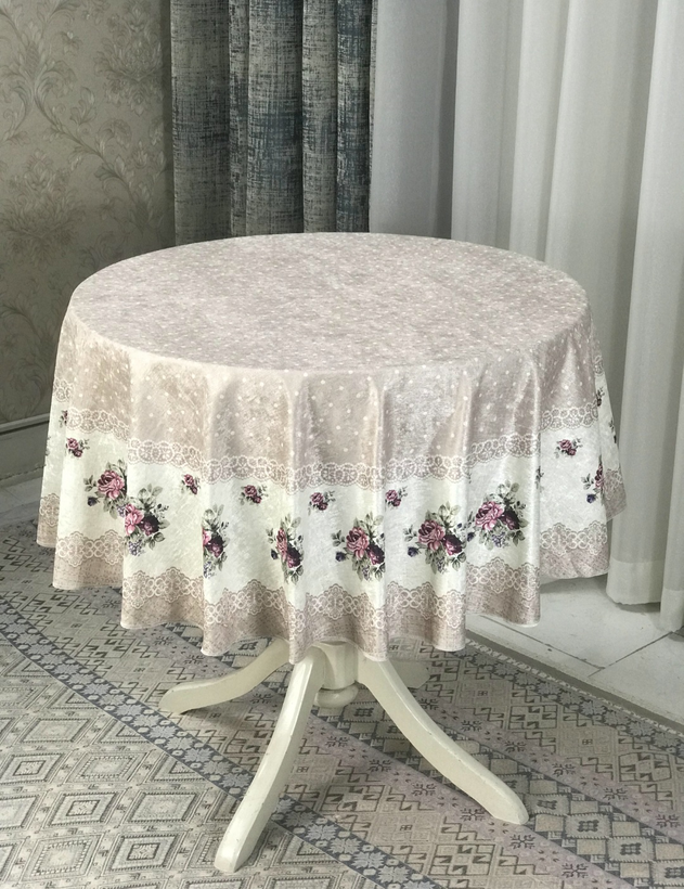 رومیزی گرد طرح شکوفه