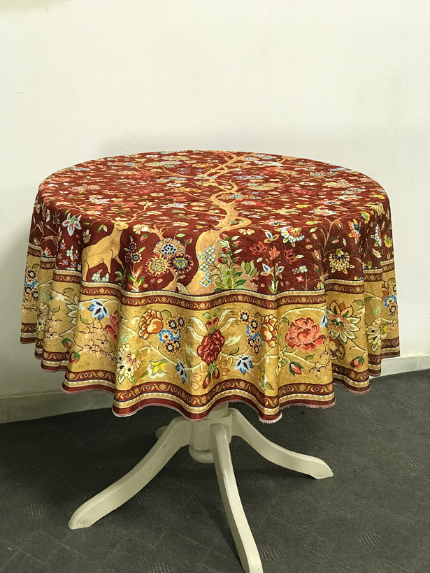 رومیزی گرد طرح آهو