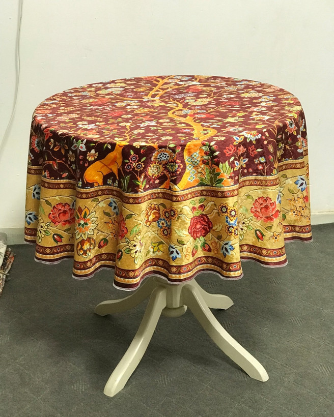 رومیزی گرد طرح آهو